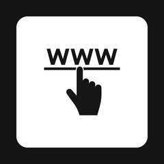Poster - Hand cursor icon in simple style on a white background vector illustration