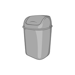 Poster - Toilet trash icon in black monochrome style isolated on white background. Garbage symbol vector illustration