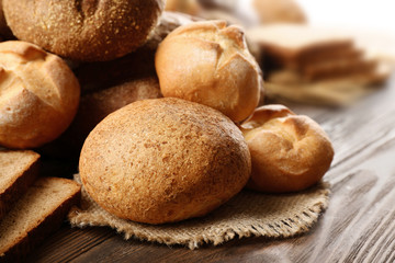 Sticker - Fresh bread on wooden table