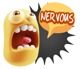 Fototapete - 3d Rendering Angry Character Emoji saying Nervous with Colorful