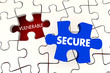 Vulnerable Secure Security Puzzle Piece 3d Illustration