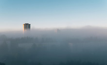 Fog On The Morning City Street