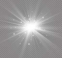 Wall Mural - glow light effect. star burst with sparkles. vector illustration