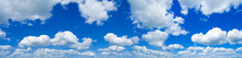 High Resolution Panoramic Sky Background With White Cirrocumulus Clouds
