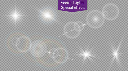 Wall Mural - glow light effect. star burst with sparkles. sunlight.