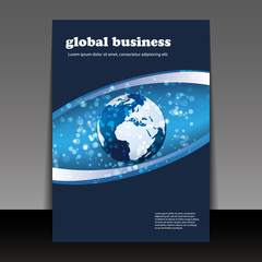 Wall Mural - flyer or cover design - global business