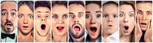 Surprised Shocked People. Human Emotions Reaction