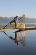 Traditional fisherman at Inle lake in Myanmar