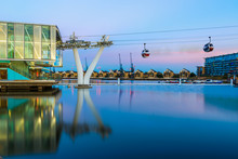Thames Cable Car In London At Sunet