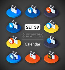 Isometric flat icons set 39