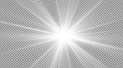 Wall Mural - glow light effect. star burst with sparkles. vector illustration
