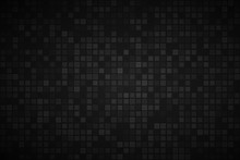 Black Abstract Background With Transparent Squares, Vector Illustration