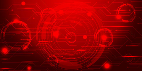 Red Background abstract with lighting lines digital concept