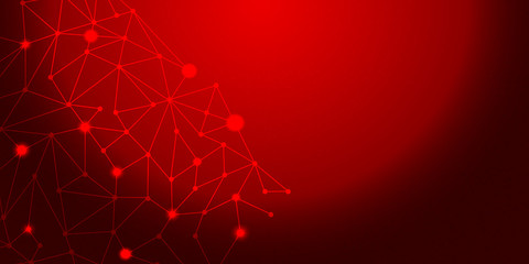 Red Background abstract with lighting lines digital concept