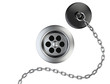Stainless steel sink drain and rubber plug with chain