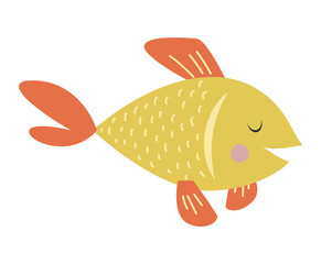 Gold fish vector illustration.