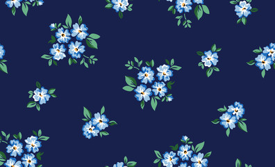 Poster - little forget me not flower print - seamless background