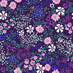 Poster - tiny ditsy floral print - seamless background