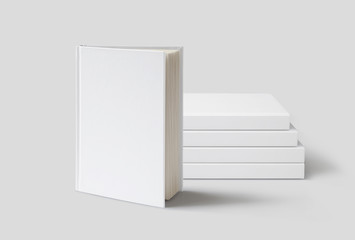 Photorealistic Book Mockup on light grey background. 3D illustration. High Resolution Texture. Mockup template ready for your design. 