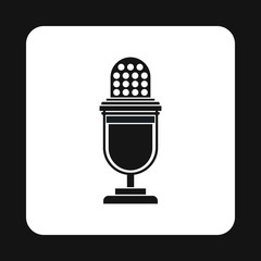 Poster - Retro microphone icon in simple style on a white background vector illustration