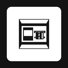 Poster - ATM bank cash machine icon in simple style on a white background vector illustration