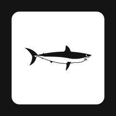 Canvas Print - Shark icon in simple style on a white background vector illustration