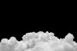 Cumulus cloud isolated on black background