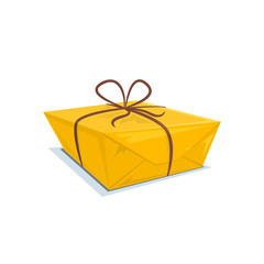 Vector cardboard box tied with a ribbon vector