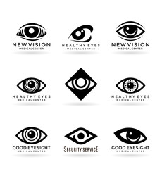 set of vector eye symbols and logo design elements (4)