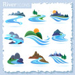 River and landscape icons