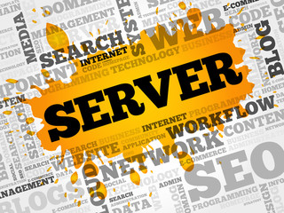 Aufkleber - Server word cloud collage, business concept background