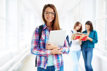 Canvas Print - Student with laptop