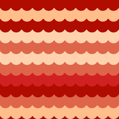 Poster - Waves background seamless vector, from light to dark red color flat wave pattern repeated seamlessly, simple cartoon waves decoration backdrop for fabric or print design