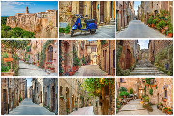 Fototapete - Tuscany collage, Italy