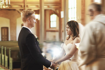 Newlyweds on the wedding ceremony