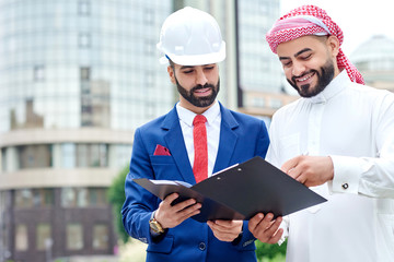 Young engineer meeting his client