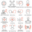 Vector set of 16 icons related to business management, strategy, career progress and business process. Mono line pictograms and infographics design elements - part 20