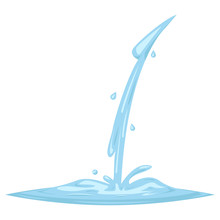 Flowing Water Splash Drop Wave Retro Vintage Cartoon Icon Vine Design Vector Illustration