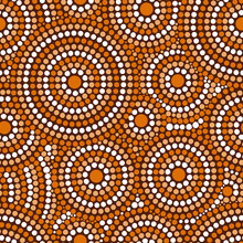 Australian Tribes Dot Pattern Vector Seamless. Aboriginal Art Print With Concentric Circles. Ethnic Native Ornament For Fabric, Surface Design, Wrapping Paper Or Template.