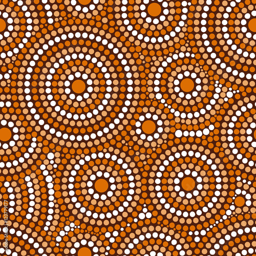 Australian tribes dot pattern vector seamless. Aboriginal art print