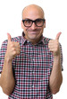 © spaxiax - funny bald man gestures thumbs up