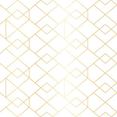 Wall Mural - Seamless gold geometric pattern with line rhombus