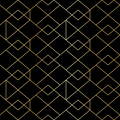 Aufkleber - Seamless gold geometric pattern with line rhombus