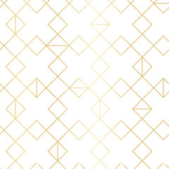 Wall Mural - Seamless gold geometric pattern with line rhombus