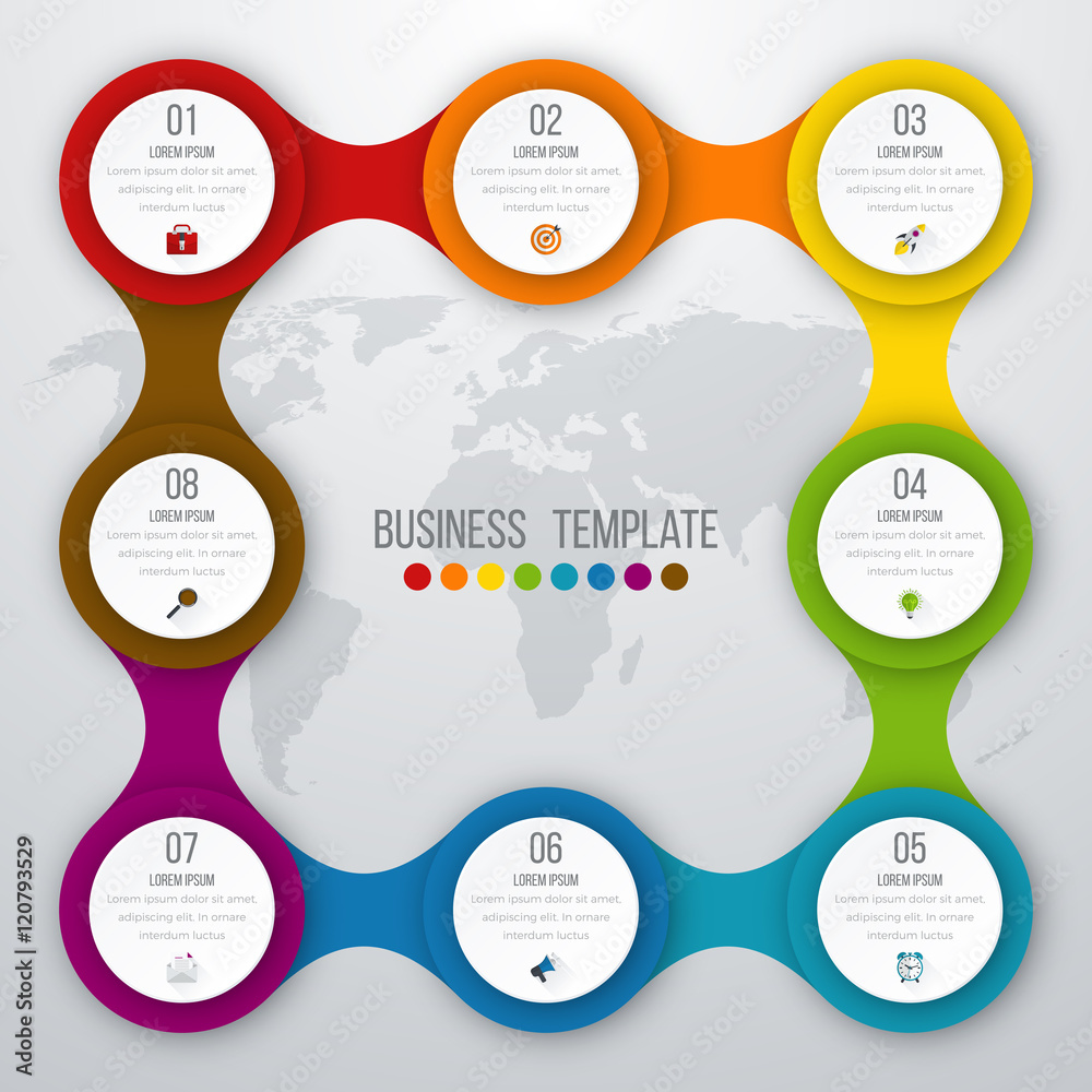 Vector illustration infographics eight options Stock Vector | Adobe Stock