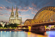 Köln Dom am Rhein mit Brücke Skyline