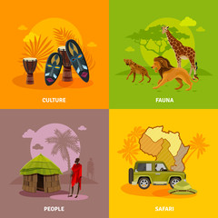 Wall Mural -  Africa Concept Icons Set