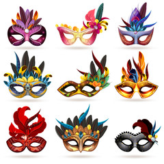 Canvas Print -  Mask Icons Set 