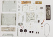 Vintage electronics parts arranged