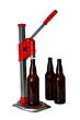 Bottle Cap Press and Bottles for Homebrew Beer